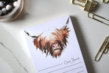 Load image into Gallery viewer, Highland Cow Magnetic Notepad/memo pad