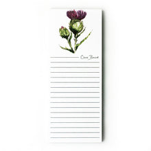 Load image into Gallery viewer, scottish thistle flower magnetic memo pad
