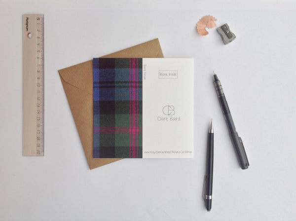 duck drake tartan card animal | Clare Baird