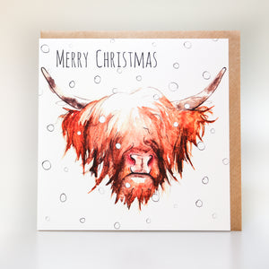 Highland Cow Christmas Card