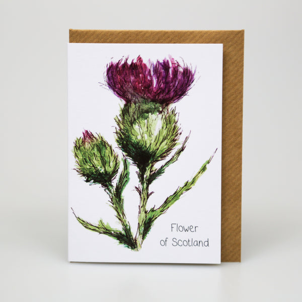Scottish Thistle Flower of Scotland Mini Card