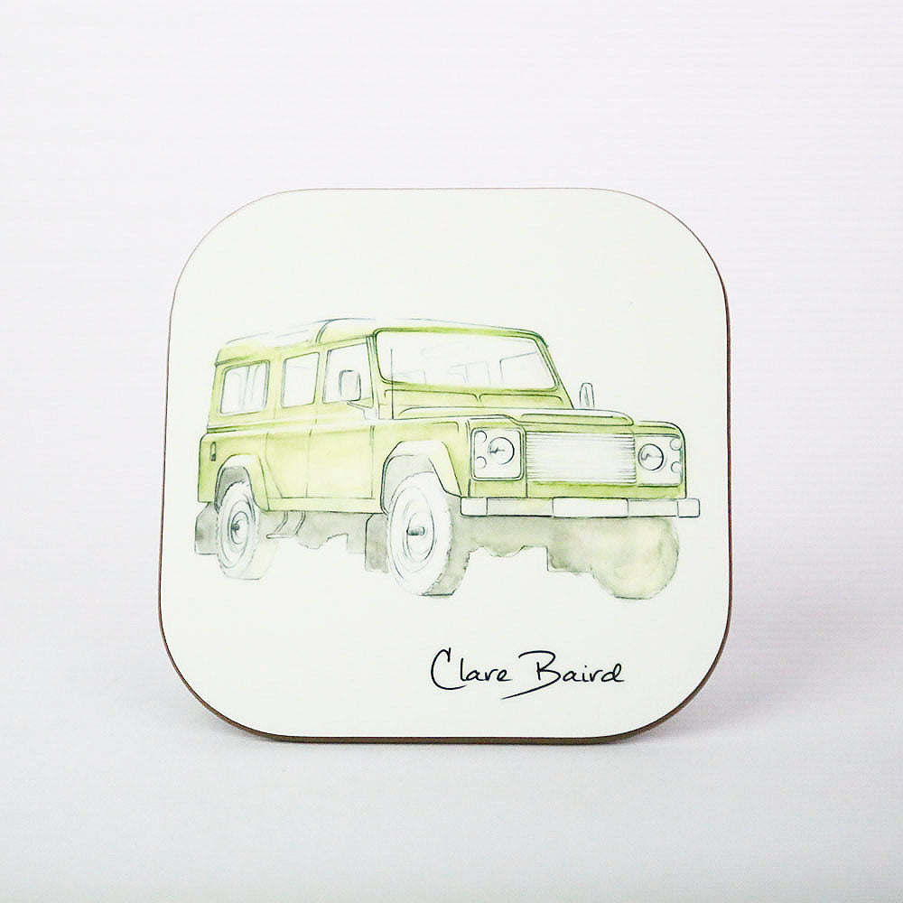 Green Land Rover Coaster Defender | Clare Baird