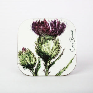 scottish thistle flower coaster gift