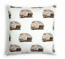 Load image into Gallery viewer, Hedgehog Cushion Patterned Wildlife Design | Clare Baird