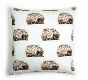Hedgehog Cushion Patterned Wildlife Design | Clare Baird