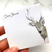 Load image into Gallery viewer, Highland Stag Sticky Notes. Sticky memos designed by Clare Baird Designs