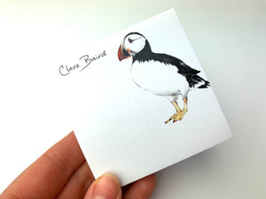 Puffin Sticky Notes.  Sticky Notepads designed by Clare Baird Designs