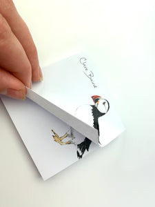 Puffin Sticky Notes.  Sticky Notepads designed by Clare Baird Designs