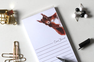 Red Squirrel Magnetic Notepad. Design by Clare Baird