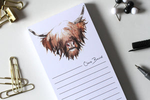 Highland Cow Magnetic Notepad/memo pad