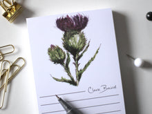 Load image into Gallery viewer, Thistle Flower of Scotland Magnetic Notepad