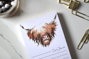 Highland Cow Magnetic Notepad/memo pad