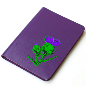 Thistle Real Leather Journal - Purple Brae - Small -  A6