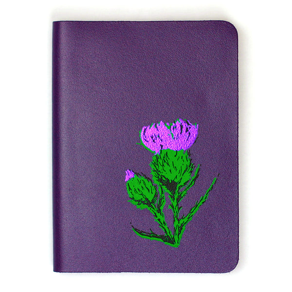 Thistle Real Leather Journal - Purple Brae - Small -  A6