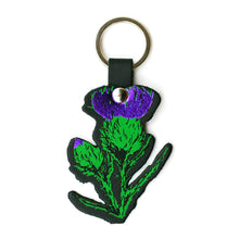 Load image into Gallery viewer, Scottish Thistle Key Ring Leather