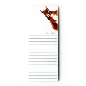 Red Squirrel Magnetic Notepad. Design by Clare Baird
