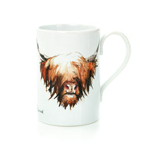Load image into Gallery viewer, Highland Cow Hairy Coo Porcelain Mug | Artist, Clare Baird