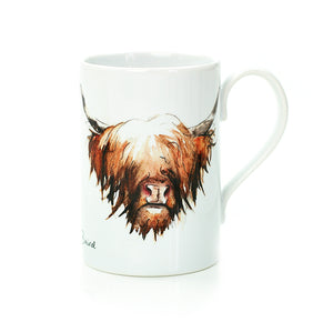 Highland Cow Hairy Coo Porcelain Mug | Artist, Clare Baird