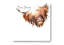 Load image into Gallery viewer, Highland Cow Sticky Notes. Pad of 100 sheets