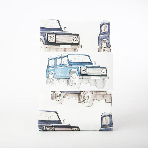 Land Rover Patterned Tea Towel - Navy