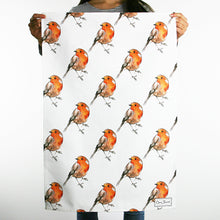 Load image into Gallery viewer, Robin Patterned Tea Towel