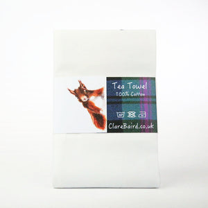 Red Squirrel Tea Towel