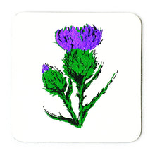 Load image into Gallery viewer, Thistle Leather Coaster - White