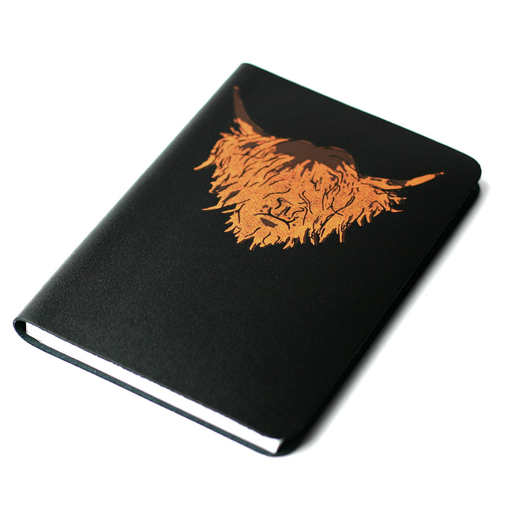 Highland Cow Leather Journal - Black Isle - A6