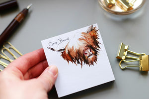 Highland Cow Sticky Notes. Pad of 100 sheets